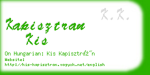 kapisztran kis business card